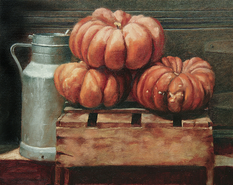 Pumpkins - Paris <strong>Pumkins - Paris</strong><BR />Oil on Linen Panel<BR />20 x 16 inches
