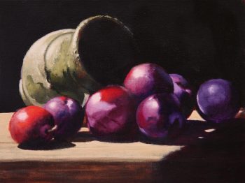 Plums | 9x12 inches | oil on canvas panel