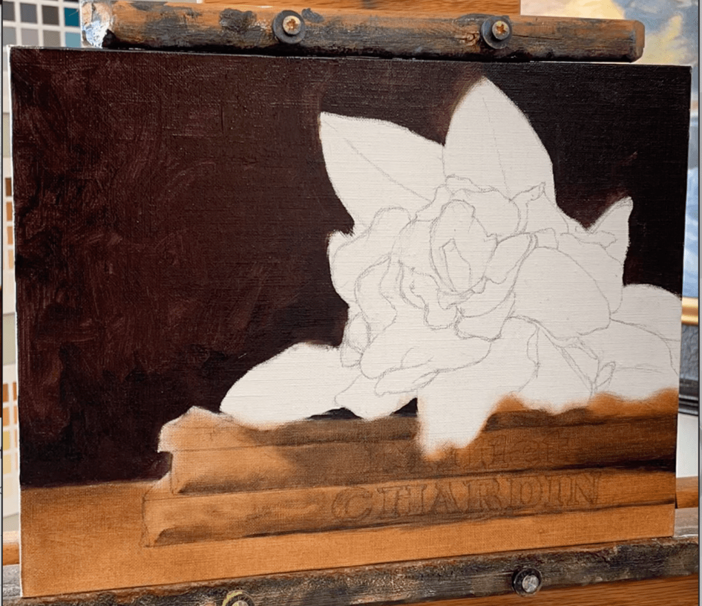 Oil Painting Demo Gardenia with Chardin